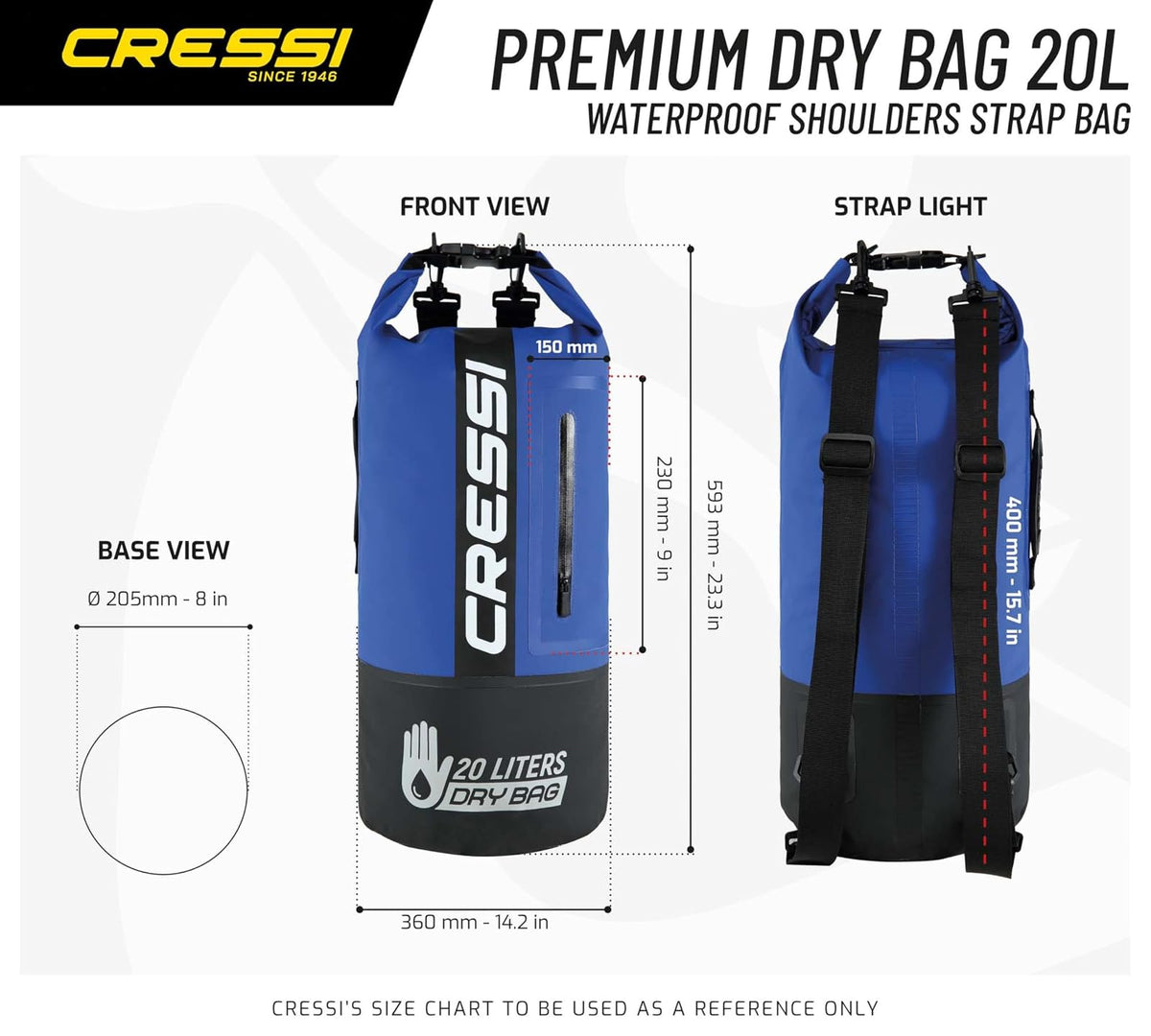 Cressi Premium Dry Bag, Negro/Rojo