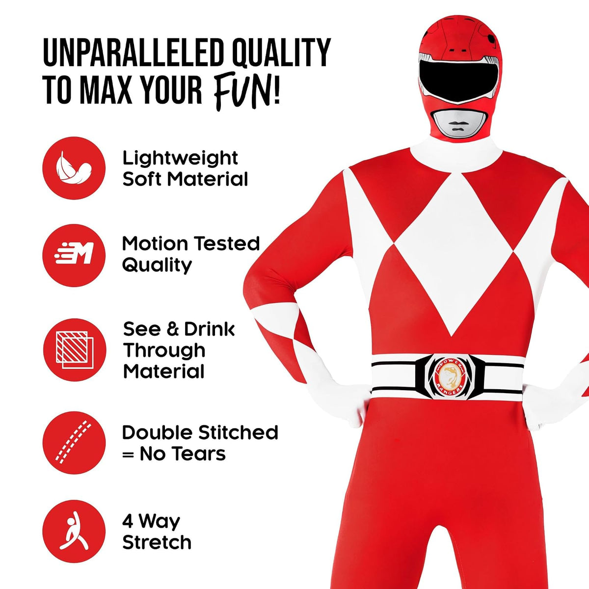 Morphsuits Power Ranger Costume Adult, Power Rangers Costume Adult Men, Power Ranger Costume Adult Woman