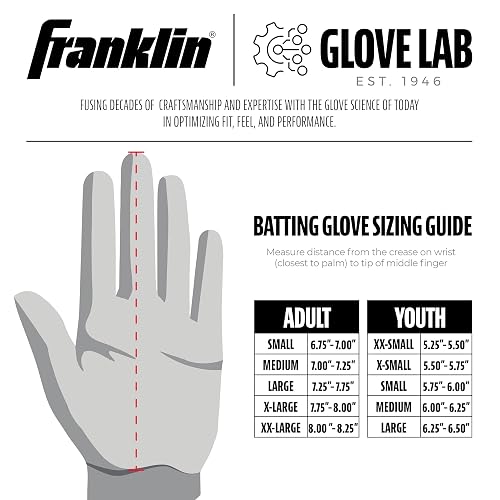 Franklin Sports MLB Guantes de bateo – Infinite Powerstrap béisbol + Softball Guantes de bateo de puño Largo – Guantes de práctica de Jaula para Adultos + jóvenes duraderos – Muñeca Reforzada + Piel