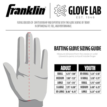 Franklin Sports MLB Guantes de bateo – Infinite Powerstrap béisbol + Softball Guantes de bateo de puño Largo – Guantes de práctica de Jaula para Adultos + jóvenes duraderos – Muñeca Reforzada + Piel