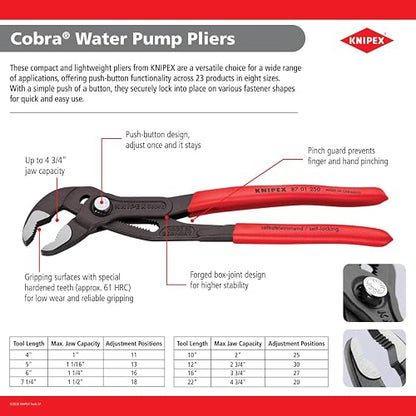 KNIPEX 87 03 180 Cobra Pliers