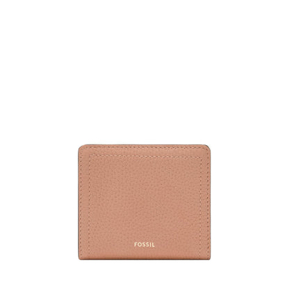 Cartera plegable Fossil Logan de piel en color rosa para mujer