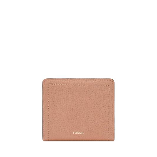 Cartera plegable Fossil Logan de piel en color rosa para mujer