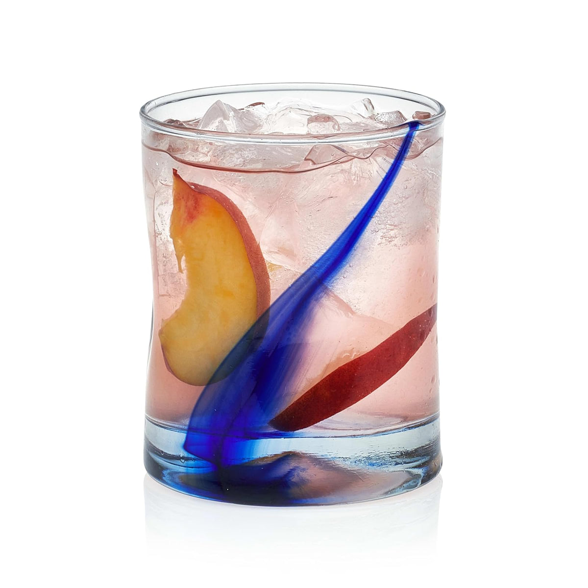 Libbey Juego de 8 Vasos de Vidrio con Cinta Azul - Clear - 8 Unidad (Paquete de 1)