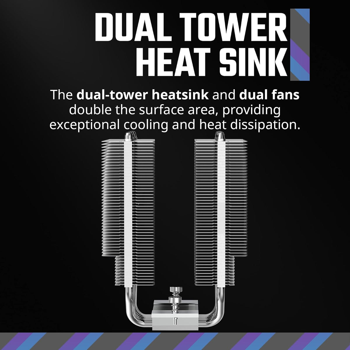 Cooler Master Hyper 620S - Enfriador de aire para CPU de doble torre, ARGB Sync, ventilador PWM de 120 mm, 6 tubos de calor de contacto directo de cobre, 154,9 mm de alto, plata RR-D6NA-17PA-R1
