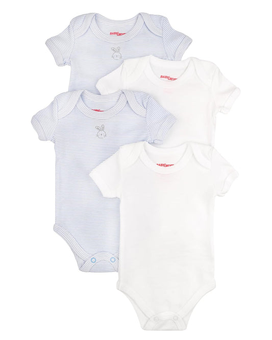 Baby Creysi Body Manga Corta para Bebé Niña Pack de 4 Algodón Hipoalergénico
