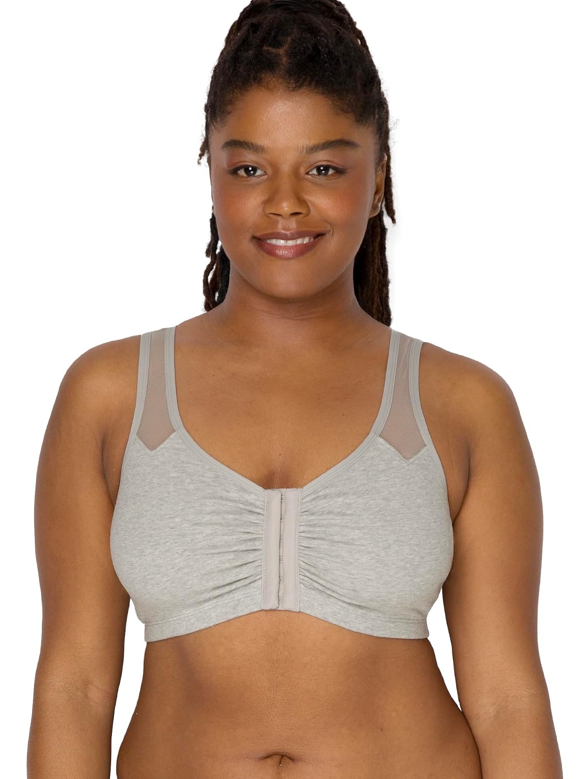 Fruit of the Loom Brasier Deportivo Cierre Frontal Correas de Malla - Gris - 40