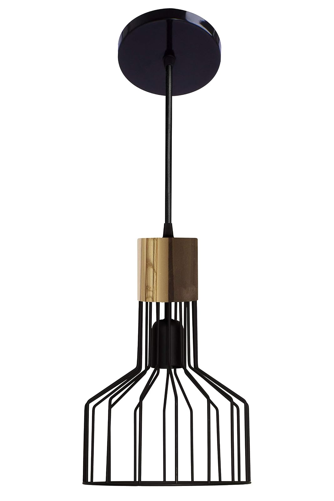 Maxxi MX-CL7008/D Candil de Rejilla Negra, Copo Dorado