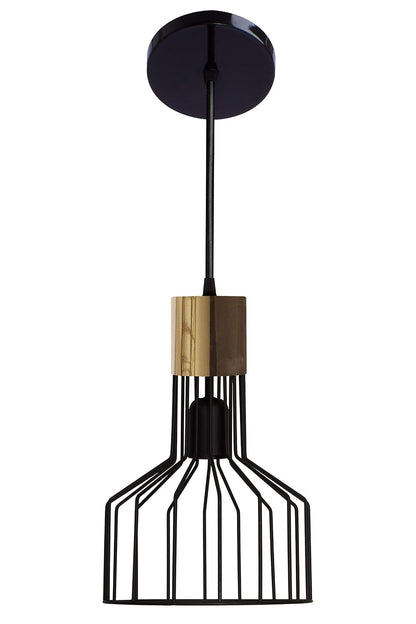 Maxxi MX-CL7008/D Candil de Rejilla Negra, Copo Dorado