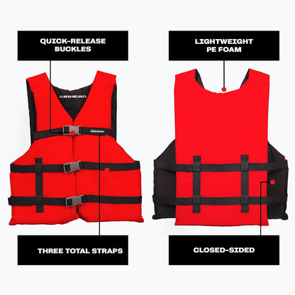 AIRHEAD General All Purpose Life Jacket, US Coast Guard Approved Type III Life Vest, Perfect for Boating and Personal Watercraft Use