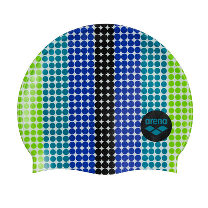 Arena - Gorro de natación Unisex de Silicona con Estampado Junior para niños y niñas, Entrenamiento de natación, Ajuste más pequeño, Talla única - Multicolor