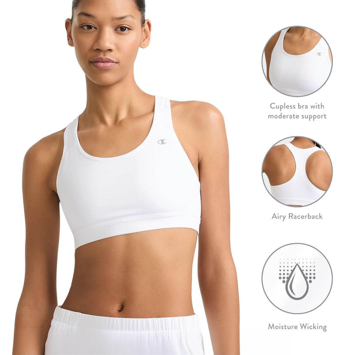 Champion Sports Bra, Compression, Moisture Wicking, High-Impact Sports Bra for Women Sujetador Deportivo Mujer