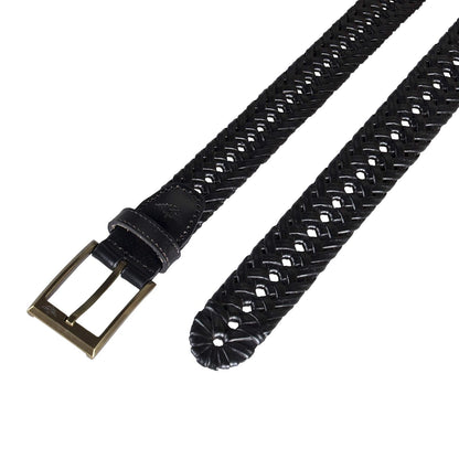 Dockers Cinturón de metal trenzado con cordones para hombre de 1 1/4 pulgadas