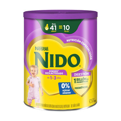 NIDO Kinder 1+ Deslactosado Alimento para Niños, Lata 800 g - 1500 Gramos