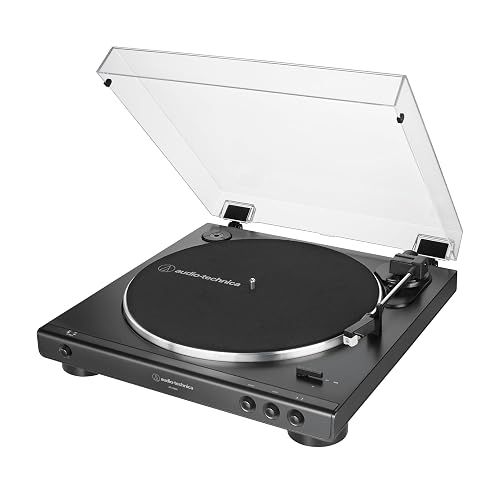 Audio-Technica - Tocadiscos AT-LP60X-BK Totalmente automático con transmisión por Correa, velocidades de 33/45 RPM (Negro)