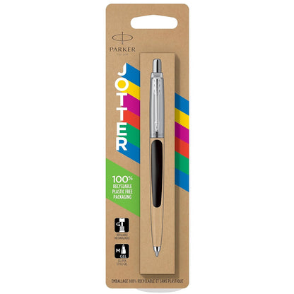 Parker Jotter Originals Bolígrafo de gel | 90s Retro acabado negro | Punta media (0,7 mm) | Tinta negra | 1 unidades
