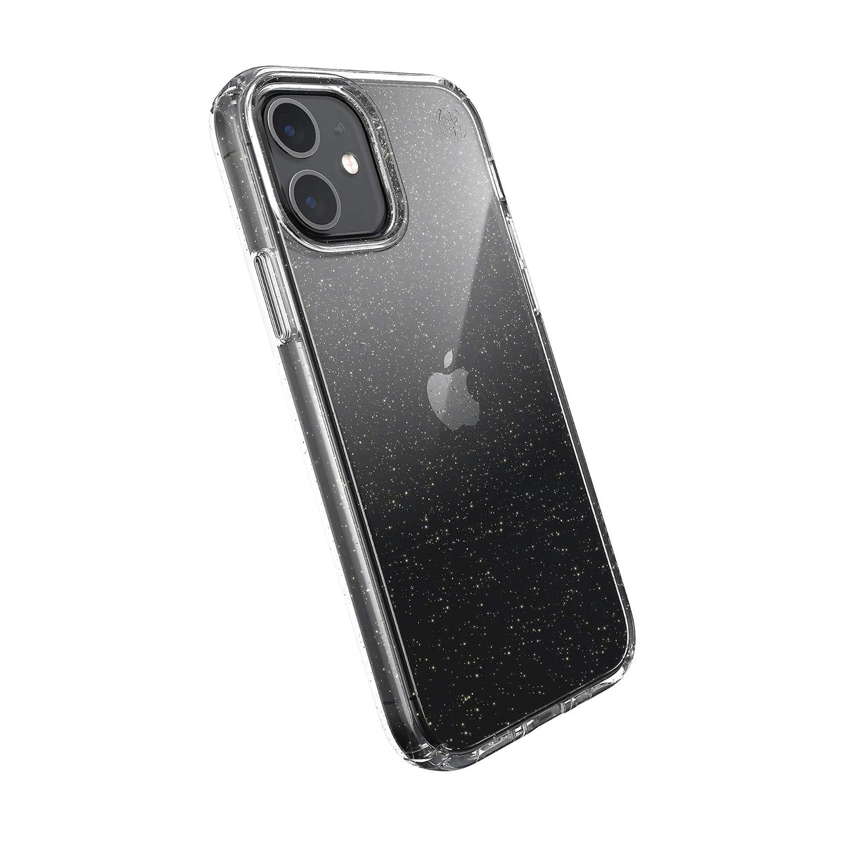 Speck Products Presidio Perfect-Clear + Glitter iPhone 12, iPhone 12 Pro, Funda Transparente con Purpurina Dorada/Transparente
