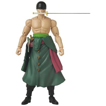ANIME HEROES - Roronoa Zoro, Figura de Acción, One Piece, 16.5 cm (6.5") | Tres Espadas, 20+ puntos de articulación, coleccionable oficial Bandai, para fans del anime