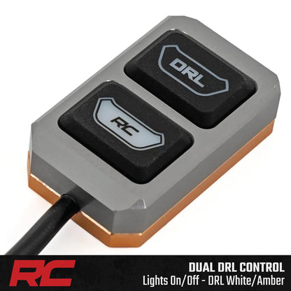 Rough Country - Cápsulas de luz LED de 5 pulgadas con DRL ámbar y blanco, 8.000 lúmenes, LED CREE de 40 W, luces todoterreno con haz de inundación, IP67 impermeable (juego de 2)