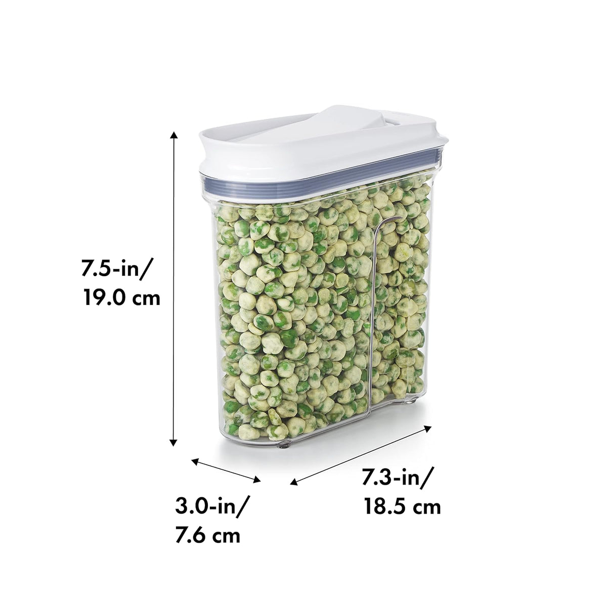 Oxo 11247400 11247400 mlNYK Mini All Purpose Dispenser, 1.1 litros, Blanco | Sello de una sola prensa, boquilla de fácil verter, dos juntas de silicona, tapa abierta, ideal para frijoles, granola