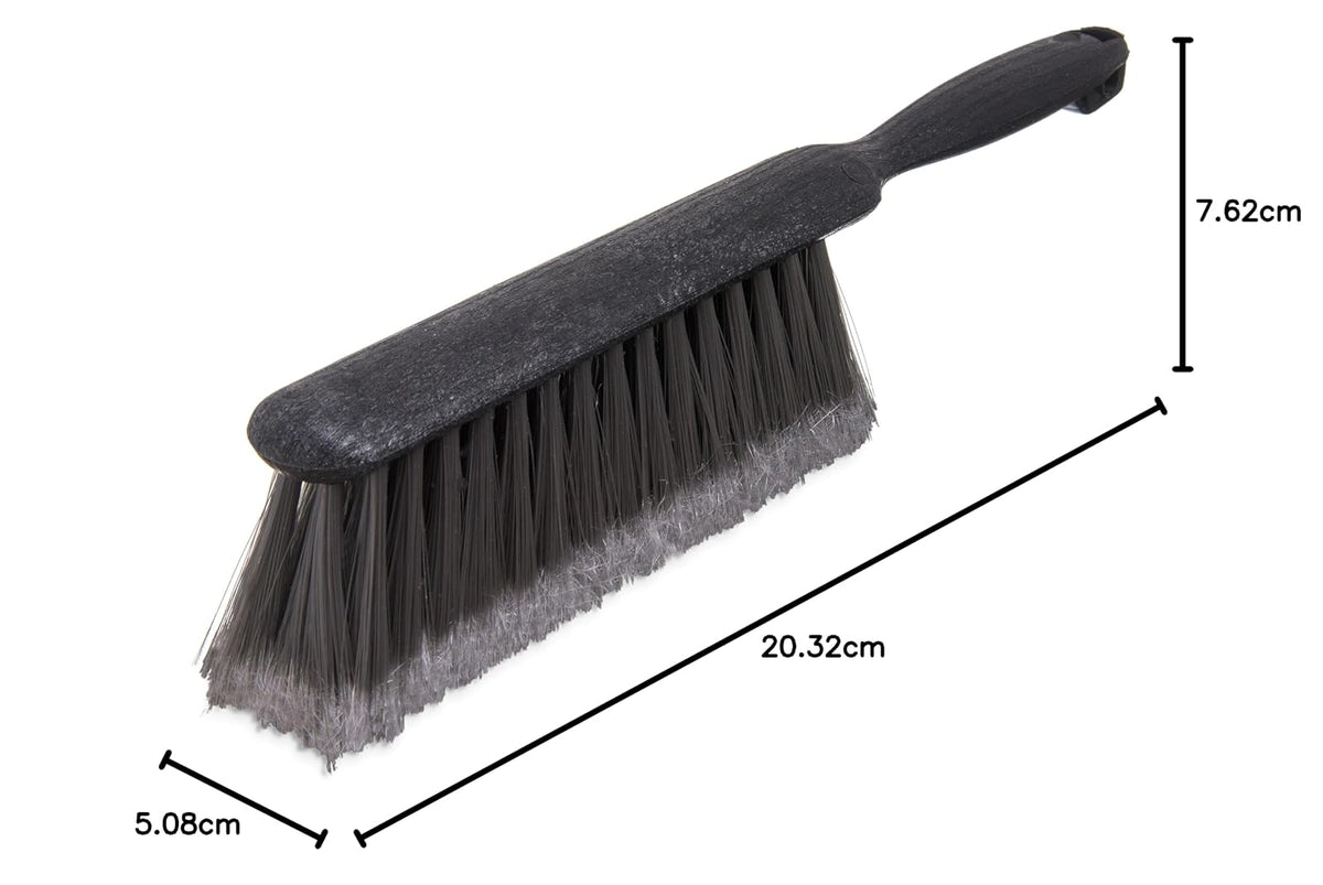 SPARTA Flo-Pac - Cepillo de contador, cepillo de banco, cepillo para escoba con cerdas marcadas para mostradores, pisos y chimenea, 8 pulgadas, gris