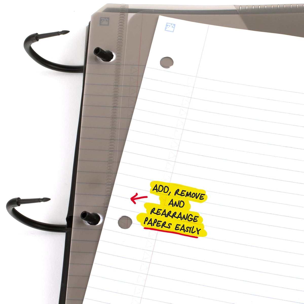 Five Star Cuaderno/Carpeta Híbrido Flex NoteBinder, 80 Hojas Rayadas, 3 Anillos TechLock 1 1/2", Negro