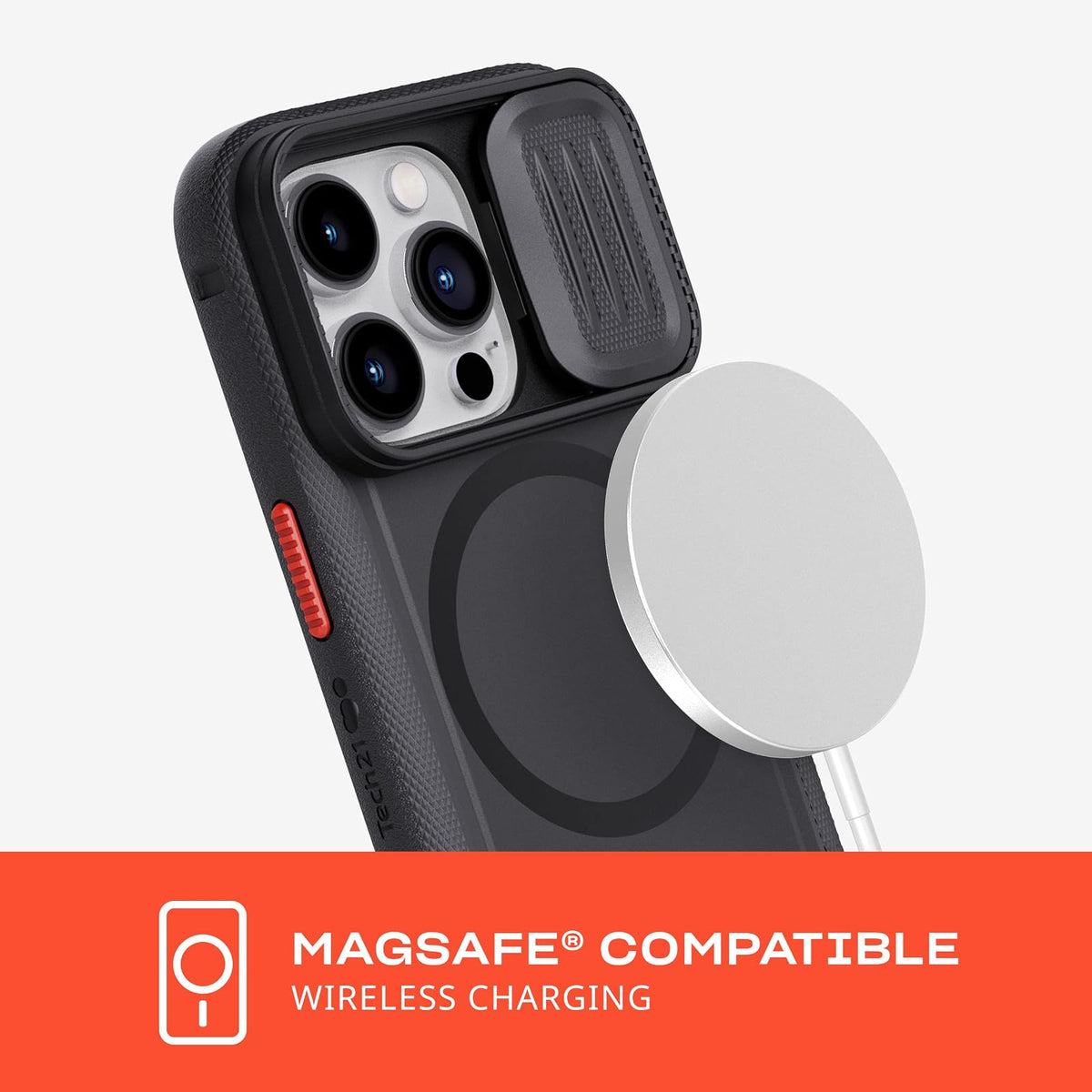 Tech21 EVO MAX - Funda para iPhone 14 Pro, Color Negro | Compatible con MagSafe, Duradera, Absorbente de Golpes, Resistente, con Funda, FlexShock de 20 pies, protección contra caídas múltiples