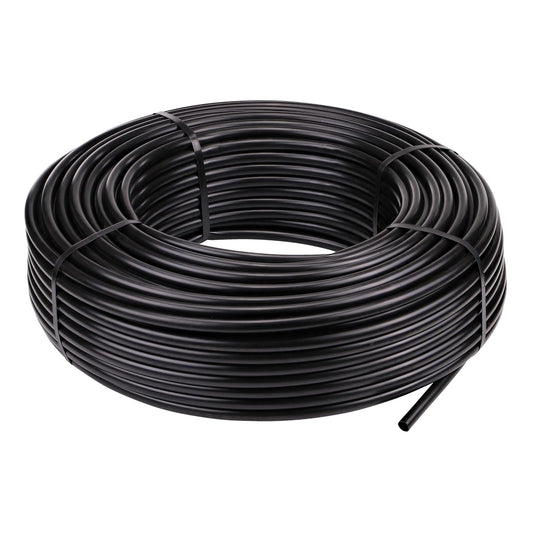Raindrip 061050 Tubería de suministro de riego por goteo de 5/8 pulgadas, 500 pies, goteros de riego, emisores de goteo, piezas de riego por goteo y sistemas de goteo, fabricado con polietileno, negro