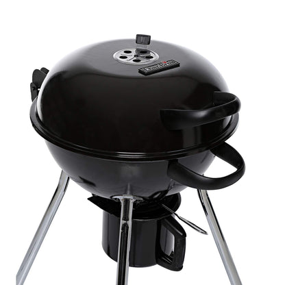 Asador Parilla de Carbón Charbroil 18.5, Acero Inoxidable, Rejillas Cubiertas de Porcelana, 261 Pulgadas Cuadradas Área Cocción, 86x53x54cm