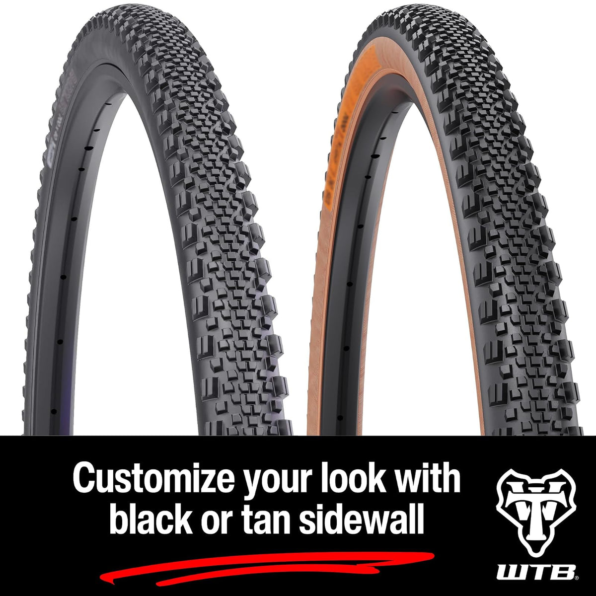 WTB Raddler Gravel Bike Tire (700c) Tubeless Folding - Light & Fast Rolling - SG2 Puncture Protection - Bikepacking (Black/Tan)