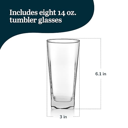 Libbey Juego de 8 Vasos de Vidrio City de 422 ml