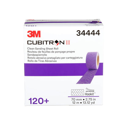 3M Rollo Hookit™ Cubitron II Clean Sanding 120+ 34444 | 1 rollo, multiorificio, para eliminación de revestimiento, reparación de cuerpo, lijado automático