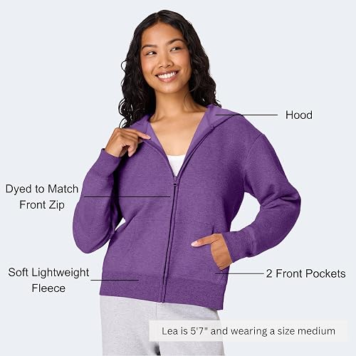 Hanes Sudadera con Capucha y Cierre Completa Ecosmart Chamarra de Calentamiento o Pista para Mujer