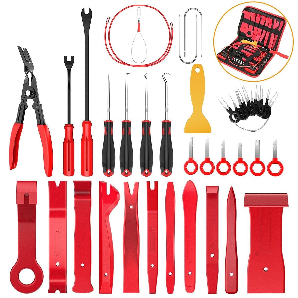 GOOACC Kit de Clips de Retención de Plástico para Auto, Varios Tamaños - 40Pcs Trim Removal Tool Set