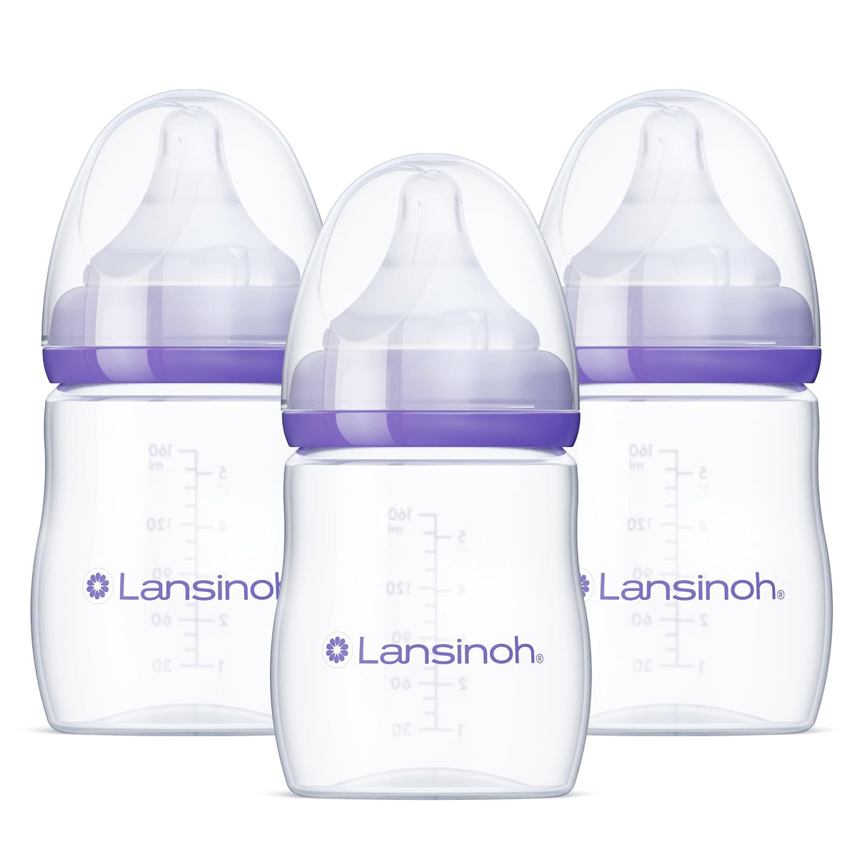 Lansinoh Biberón con Tetina NaturalWave, Transparente, 8 oz - Transparente - 5.0 ounces