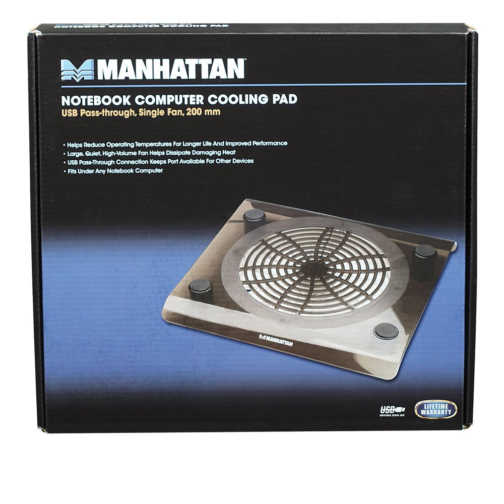 MANHATTAN 703406 Base con Ventilador para Computadora Portátil, Gris