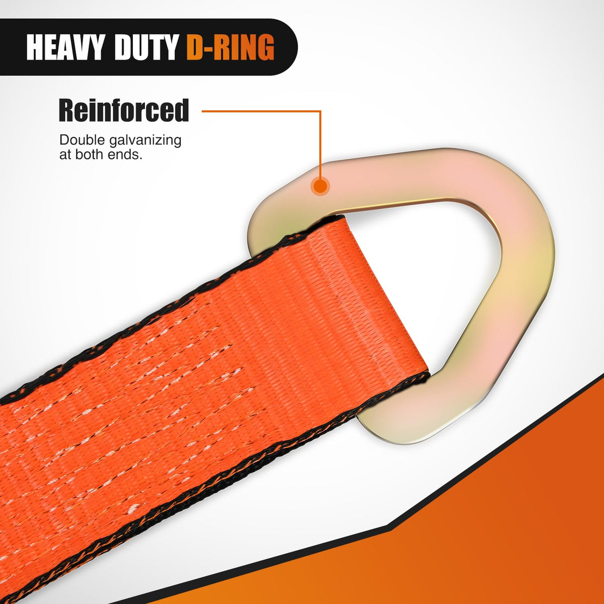 Nilight Juego de 4 Correas de Amarre para Ejes 2''×38'' Funda Protectora y Anillo D. Resistencia a Rotura 11.127 lbs Ideal para vehículos Elevador camión Remolque y UTV