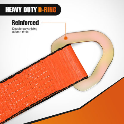 Nilight Juego de 4 Correas de Amarre para Ejes 2''×38'' Funda Protectora y Anillo D. Resistencia a Rotura 11.127 lbs Ideal para vehículos Elevador camión Remolque y UTV