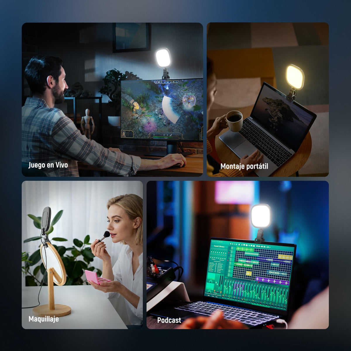 NEEWER Basics 5" 10W LED Streaming Luz, Bi Color Foco Edge Lit Clip Full Screen USB Desk Lamp Mesa Iluminación CRI95 para Monitor Laptop Computadora Webcam Videoconferencias Zoom Call Grabación, NL10