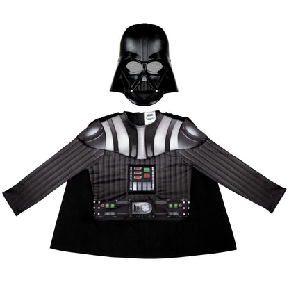 Star Wars Darth Vader - Juego de Caja de Pecho Muscular para jóvenes, Parte Superior Acolchada y Capa con máscara de plástico, Talla S (4-7) Multicolor