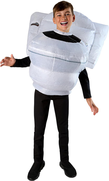 Rubies Skibidi - Disfraz inflable de inodoro para niños, disfraz de niño