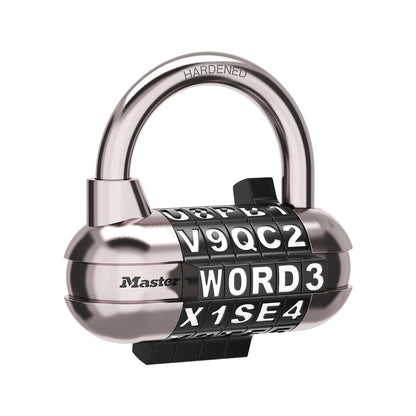 Master Lock Candado, set your own WORD Combination Lock, 2-1/2 pulgadas de ancho, negro, 1534DBLK
