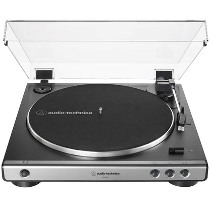 Audio-Technica - tocadiscos totalmente automático con transmisión por correa AT-LP60X-GM de audio technica de 33/45 RPM (metal y negro)