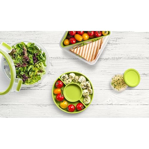 Tefal Contenedor hermético K3100112 Master To Go Box de plástico para Ensalada 0.6 L, Libre de BPA, Compartimiento para aderezos y Semillas