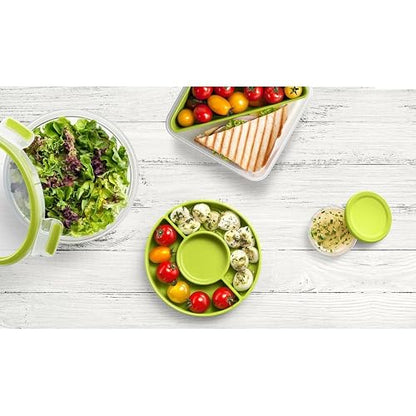 Tefal Contenedor hermético K3100112 Master To Go Box de plástico para Ensalada 0.6 L, Libre de BPA, Compartimiento para aderezos y Semillas