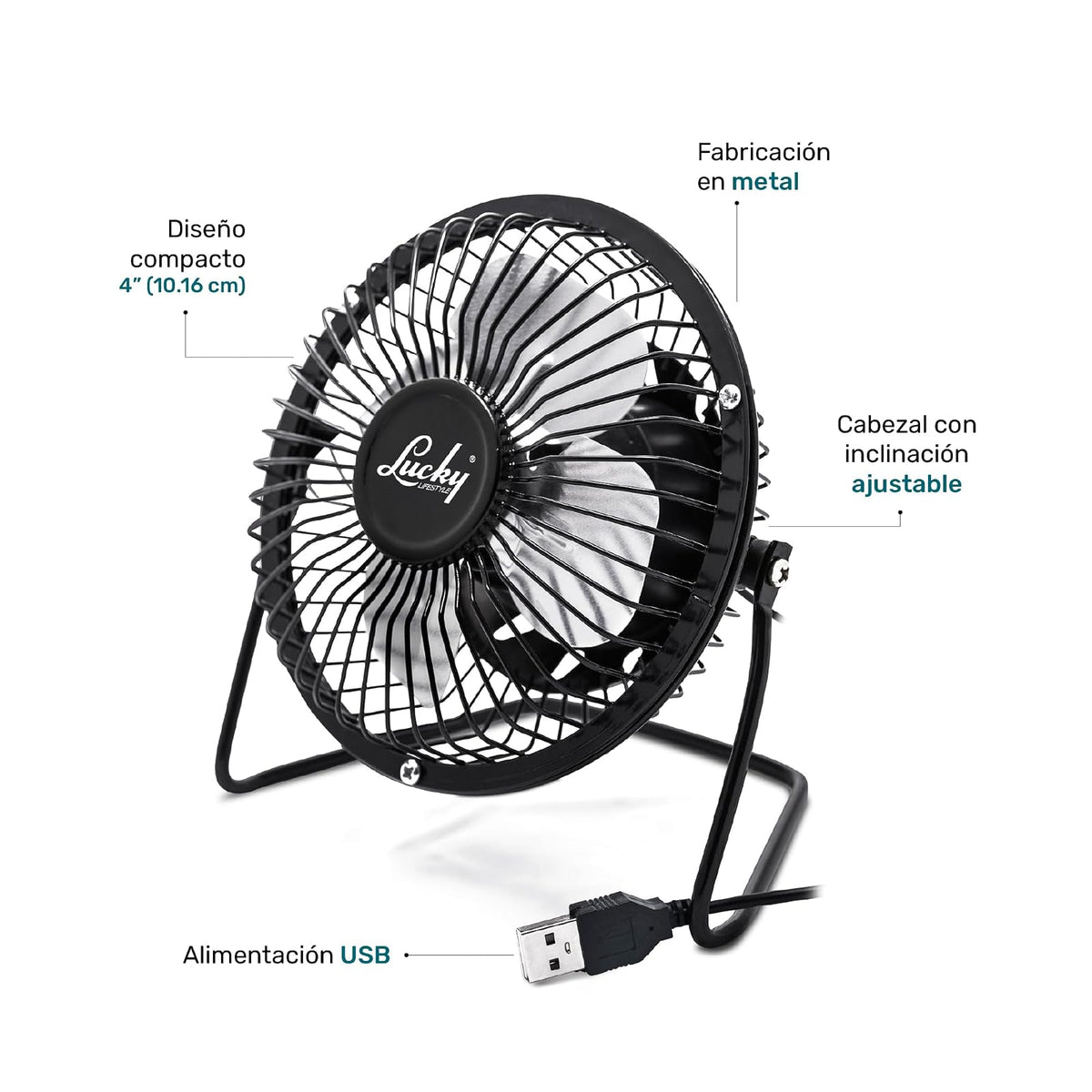 Ventilador USB LUCKY LIFESTYLE BLOWY 4" (10.16 cm)