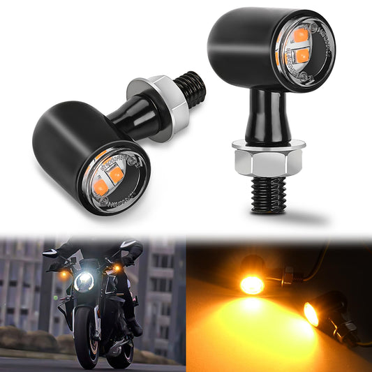 Nilight Luces Led Intermitentes Para Motocicleta Indicadora Delantera Amarillo Mini Compatible Harley