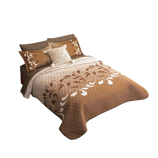 Colchas Concord Edredón CASTAÑA Matrimonial XL Color Café 3 Pzas