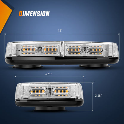 Nilight 48-01A Luces Estrobóscopicas LED de Techo 48 LED con Montaje Magnético para 12V 24V, Ámbar