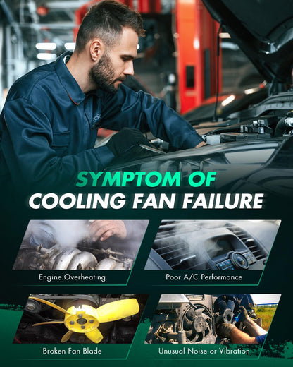 SCITOO - Ventilador de refrigeración de condensador de radiador compatible con Audi A3/A3 Quattro/S3 para Cabrio/Golf SportWagen/Jetta/Passat/Rabbit